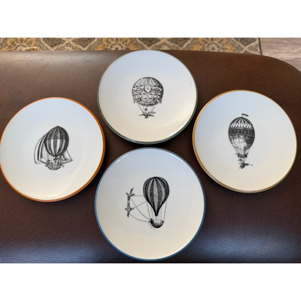 4 NEIMAN MARCUS Fitz And Floyd Ascension Hot Air Balloon Plates 7 1/2"